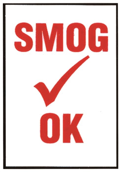 SMOG CHECK DECALS